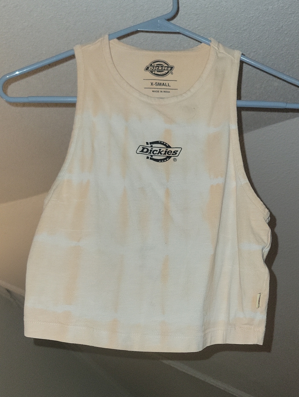 Dickies Women's Cream Tie-Dye Cropped Tank